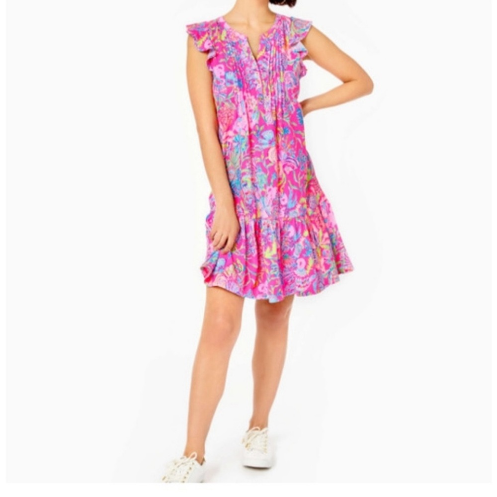 NWOT Lilly Pulitzer Golda Flutter Sleeve Dress XXS